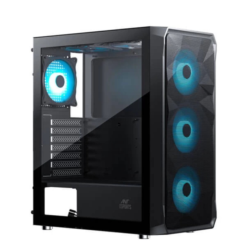 Ant Esports ICE-112 Auto RGB Black Mid Tower Cabinet